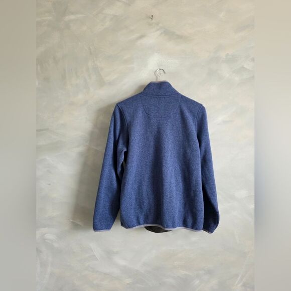L.L. Bean Women's Misses Blue Purple Fleece T-Snap Pullover Sweater Regular Sz L - Picture 9 of 12